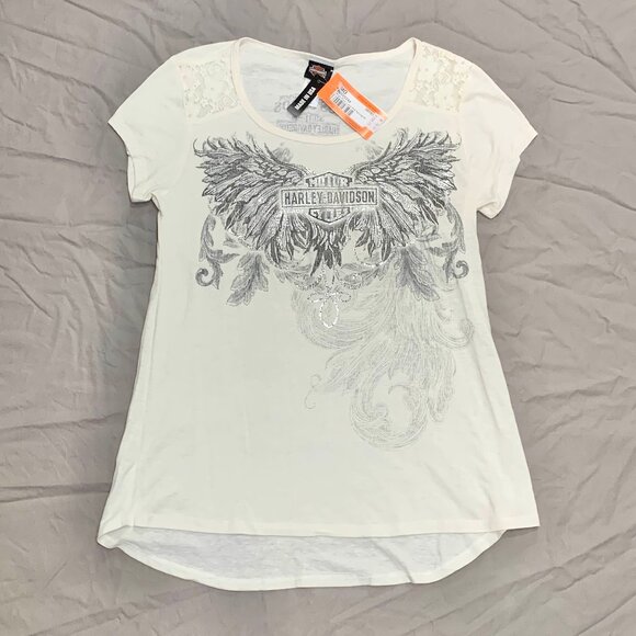 NWT Harley Davidson Los Cabos Mexico 2017 T-Shirt Womens MD Dusk Rise Lace - Picture 1 of 8